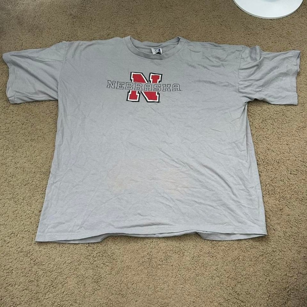 Vintage 90s Adidas grey Nebraska Huskers tee Size XXL